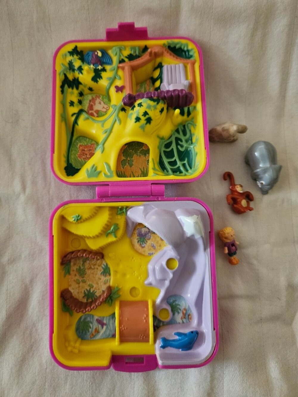 Polly Pocket Bluebird Wild Zoo World 4 Figures Vintage 1989 READ